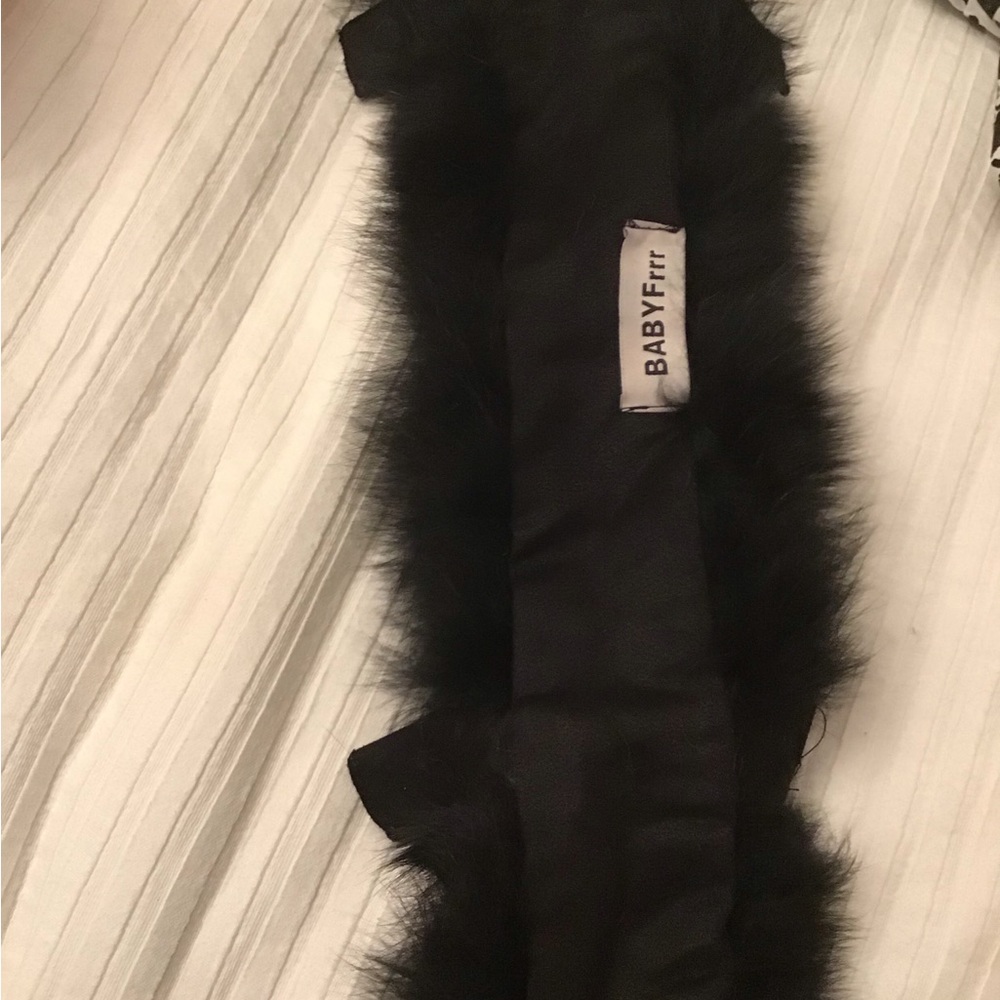 Black Fox Fur decorative magnetic piece that goes around stroller.